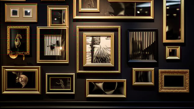 modern black and gold picture frame photo