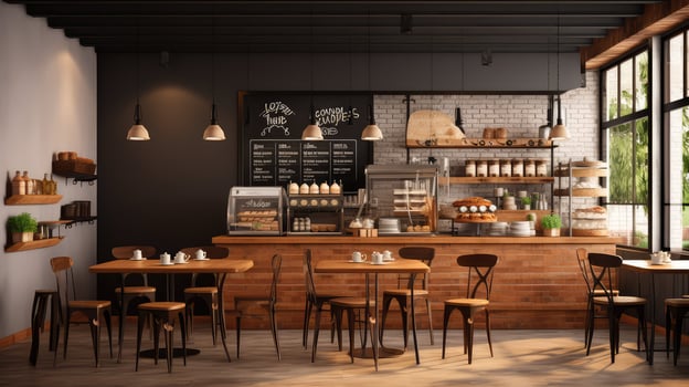 chairs coffee shop mockup photo
