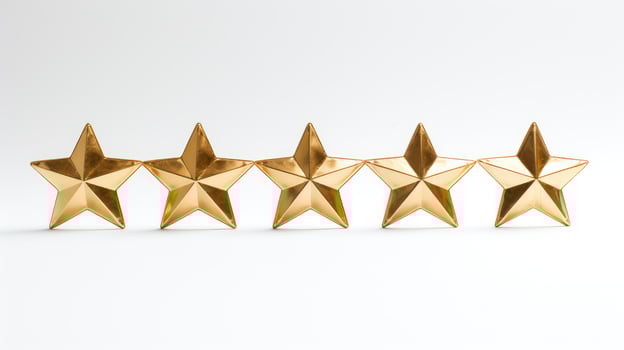 circular five gold stars photo