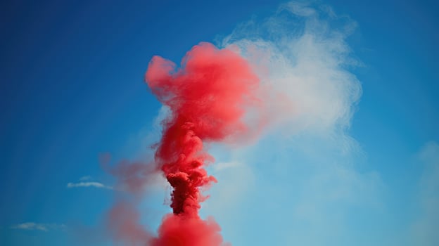 chimney red smoke swirls photo