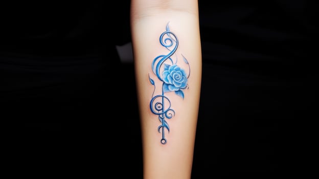 forearm blue treble clef photo