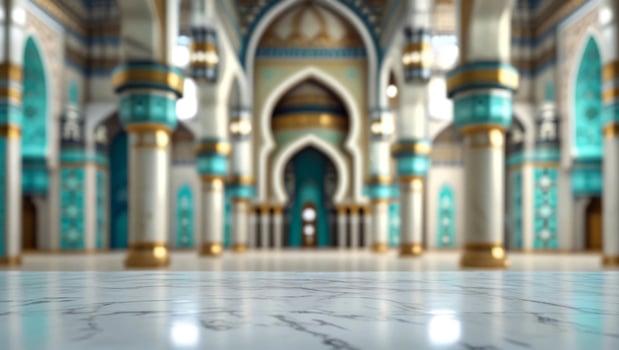 A marble floor in an islamic mosque photo
