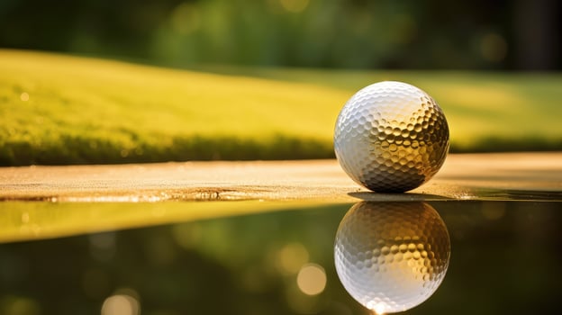 hole gold golf ball photo