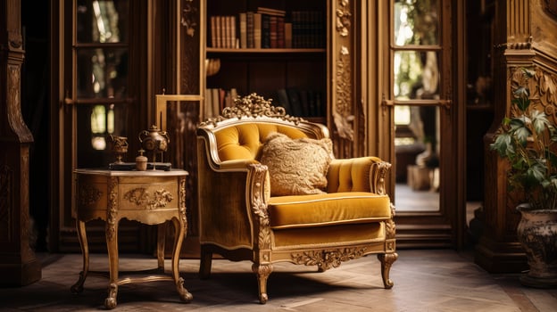 velvet gold chair photo