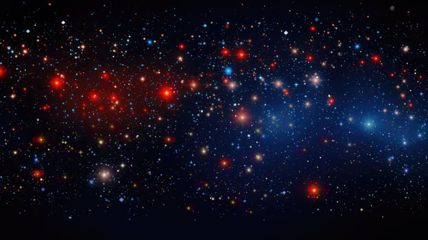 twinkling red and blue stars photo