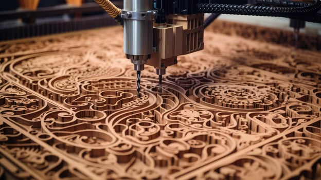carving cnc machine wood photo
