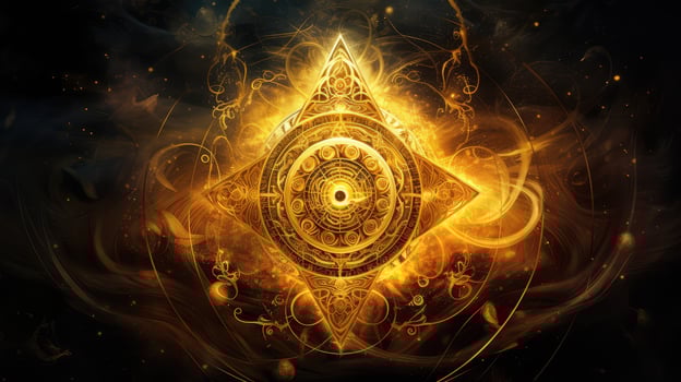 glow gold alchemy symbol photo
