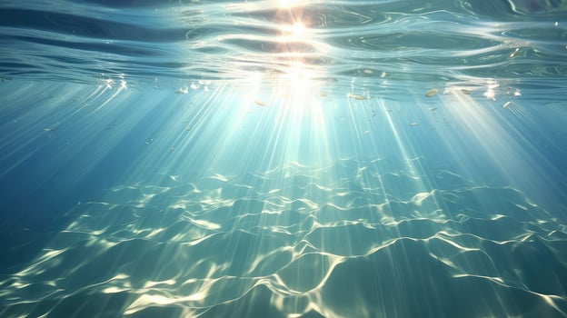 crystal light shining through water photo