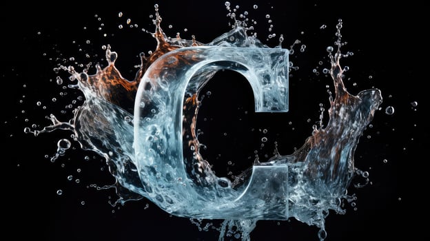 droplets water splash letters alphabet photo