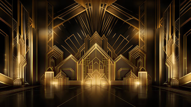 design art deco gold background photo