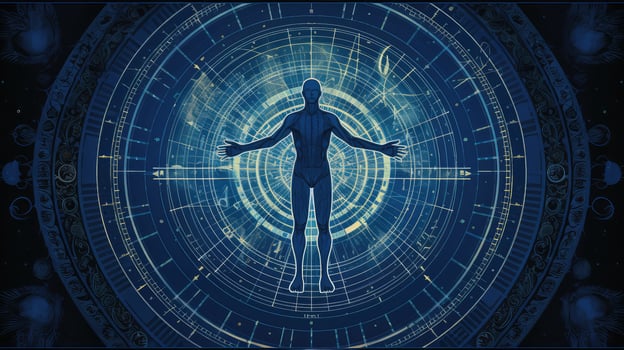 screen vitruvian man blue photo