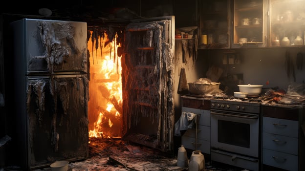 ash burned kitchen photo