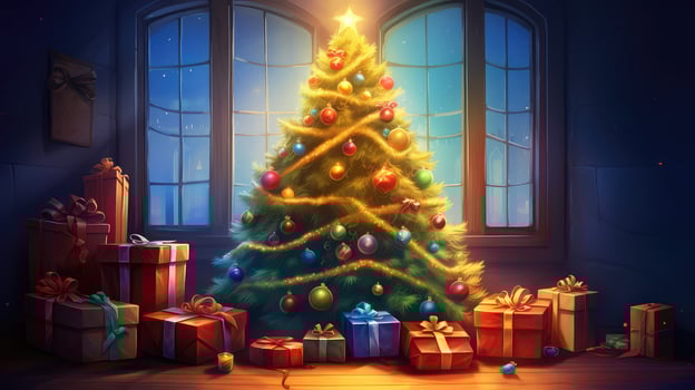 lights christmas tree color page photo