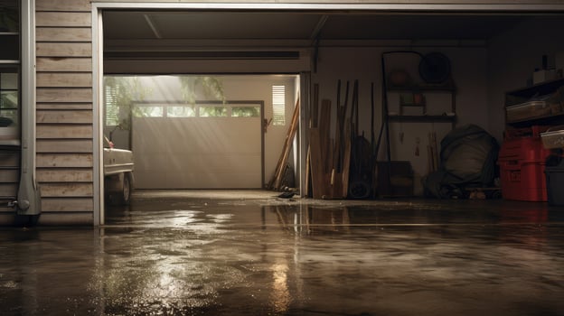 leak inside garage door photo