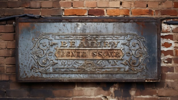 ornate old metal sign photo