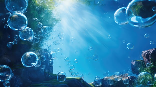 nature blue water bubble background photo