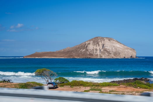 Rabbit Island and Coastal Park in Oahu, Hawaii with Clear Blue Sky photo