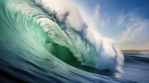 sea green blue wave photo