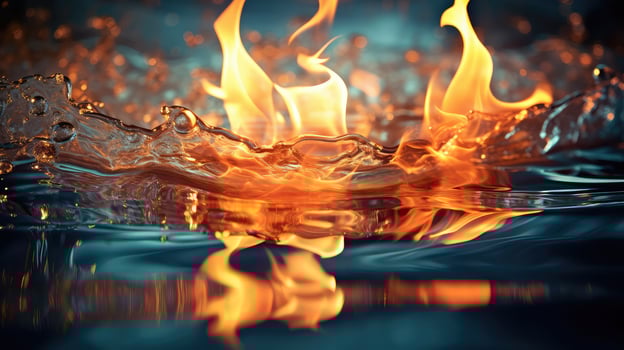 reflection fire and water photo