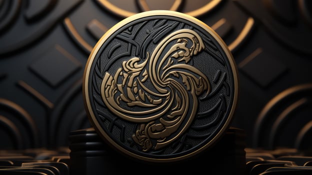 matte black and gold badge photo