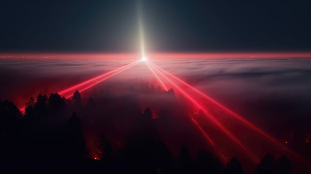 mist red laser beam photo