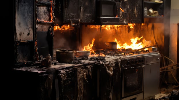 charred microwave fire photo