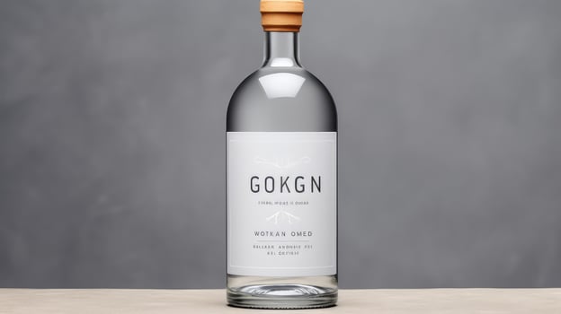 clear gin bottle mockup photo