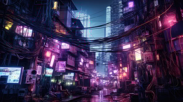 wires cyberpunk texture photo