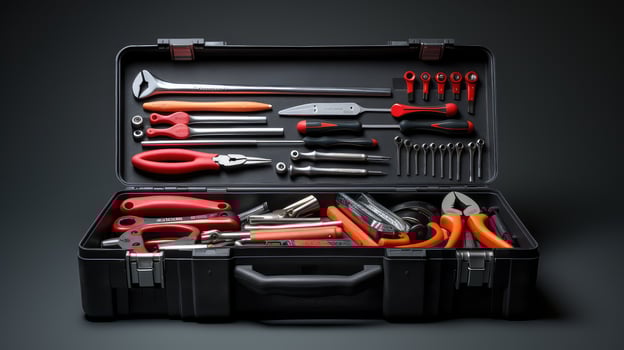 plastic tool box isolated photo