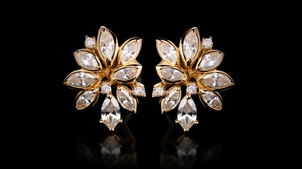 earrings diamonds and gold photo
