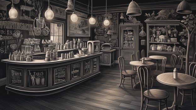 cafe coffee chalk drawing photo