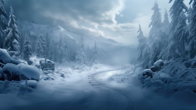 landscape snow road photo