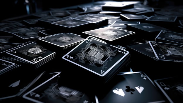 deck black playing cards photo