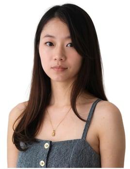 A young asian woman with long hair and a necklace photo