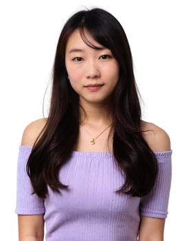 A young asian woman in a purple top photo