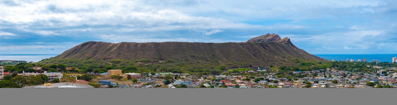 Panoramic View of Diamond Head Crater and Surrounding Area in Oahu photo