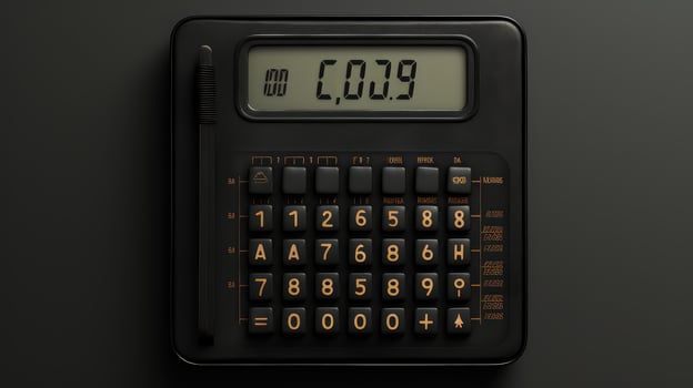 display black hand calculator photo