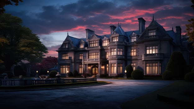 stely house at twilight photo