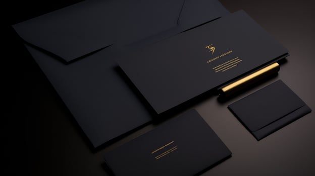 foil black and gold letterhead photo