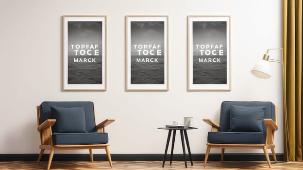 warm office wall mockup photo