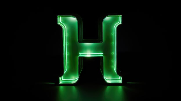 glow letter h green photo