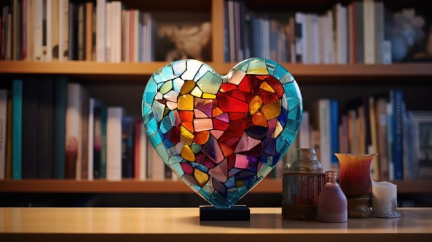 colorful glass heart photo