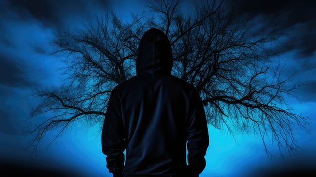 dramatic black hoodie template photo