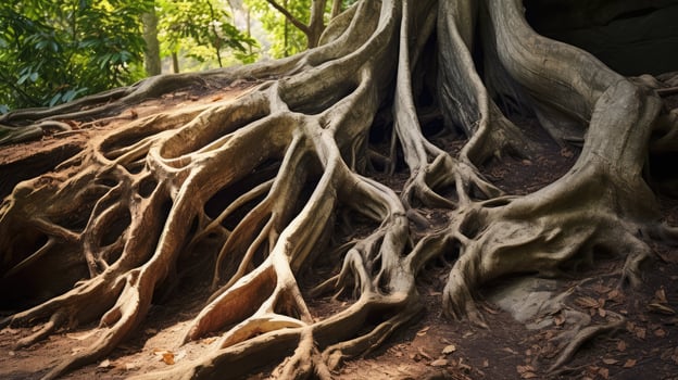 sculptural roots tree trunk photo