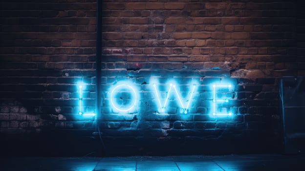 light blue neon font photo