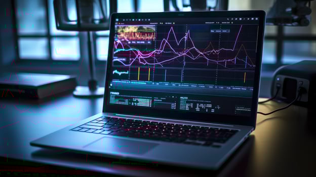 analysis laptop with data photo