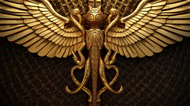 elegance caduceus gold photo