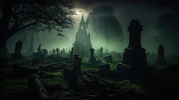 graveyard halloween green photo