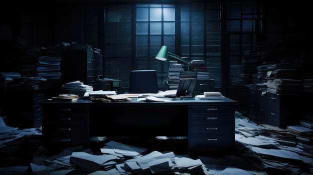 folders dark office background photo