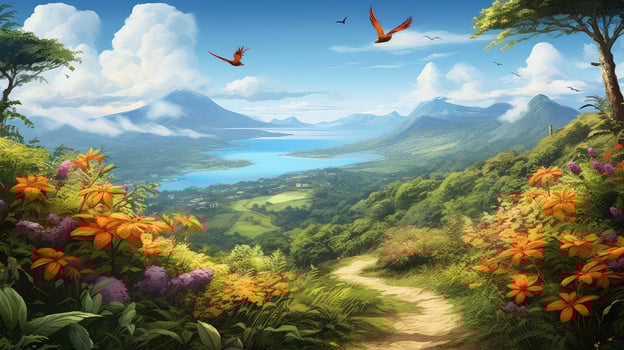 mountain tropical road photo